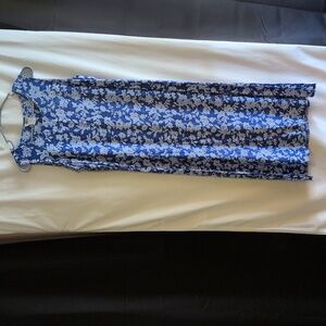 Vintage JBS Floral Blue Sleeveless Dress